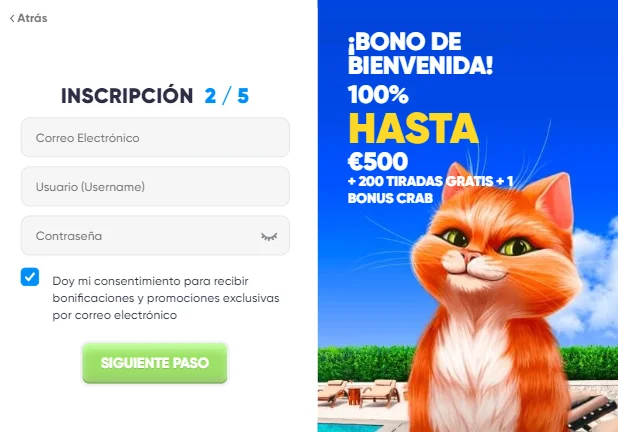 Registro en Cazimbo Casino